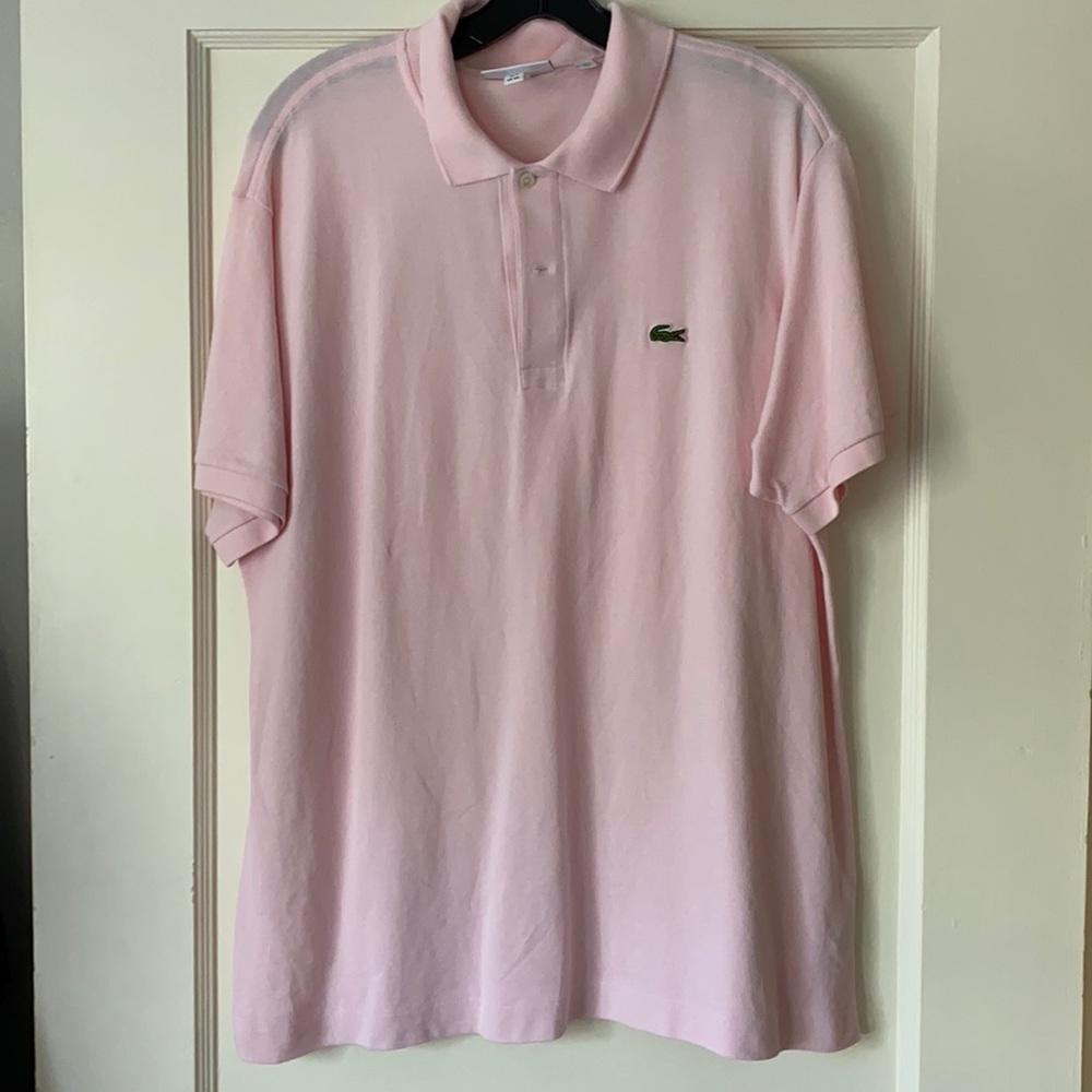 Baby pink Lacoste classic fit men’s polo shirt